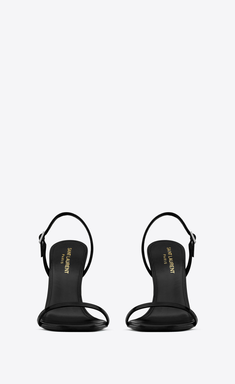 SAINT LAURENT opyum slingback sandals in glazed leather outlook