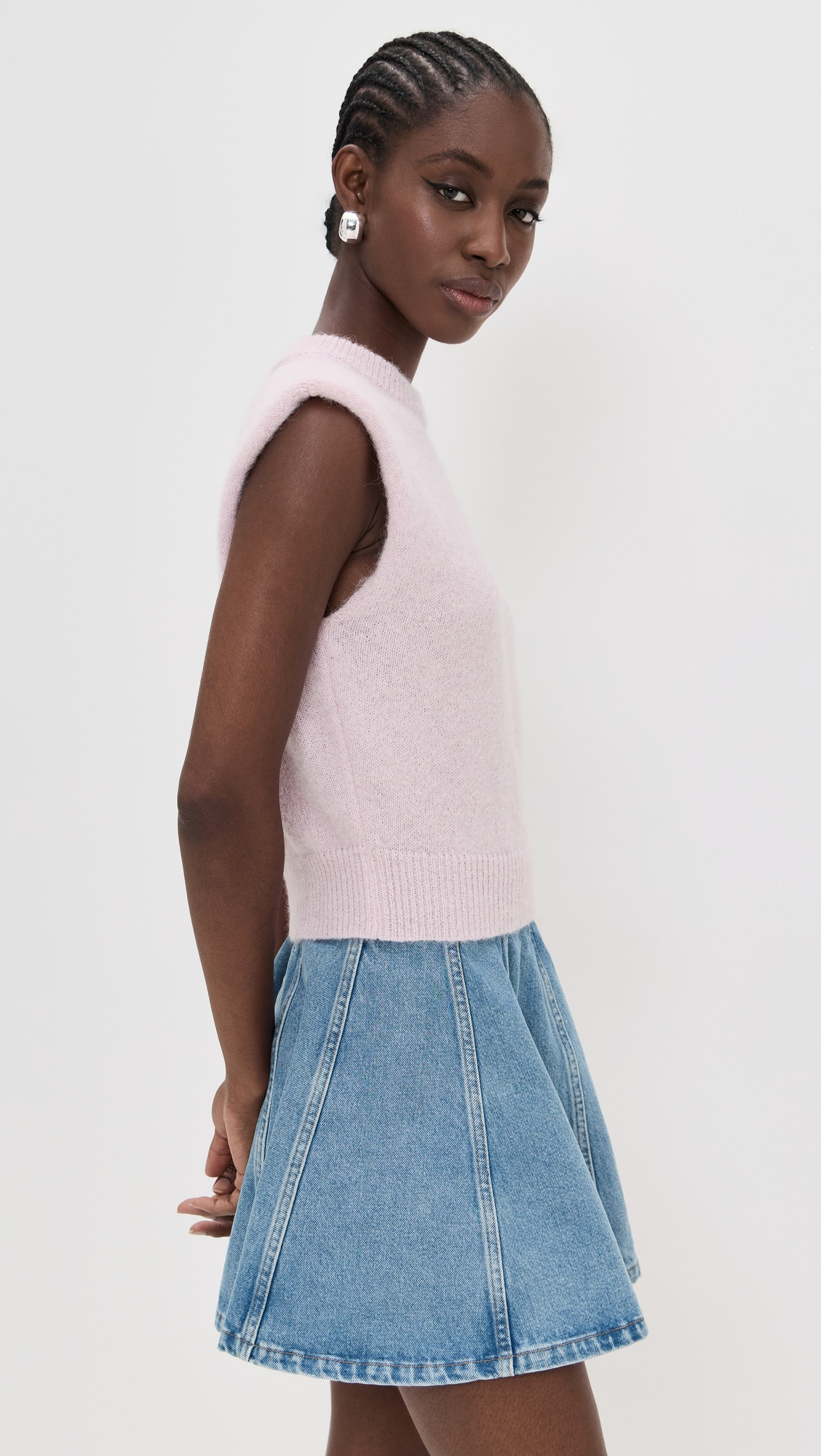 Knit Cropped Vest - 3