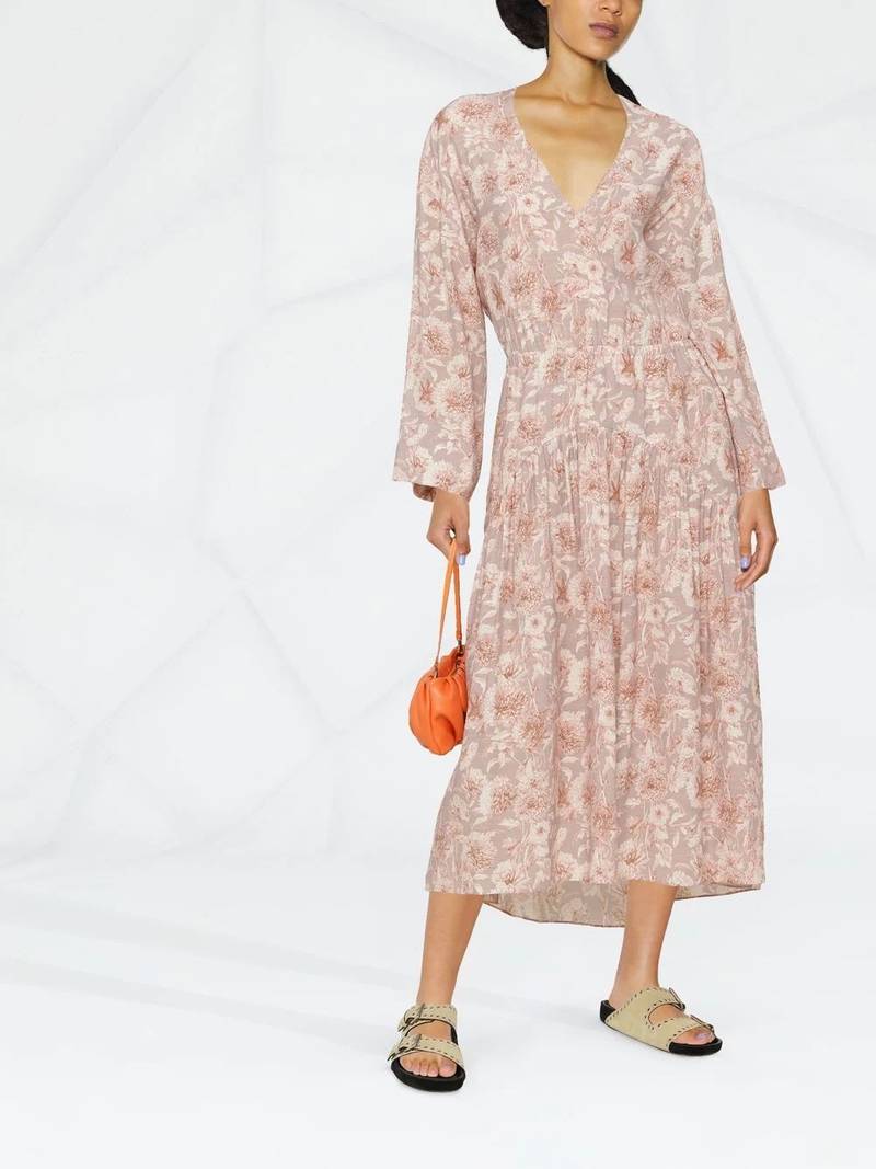 Vince Dahlia floral-print V-neck dress outlook