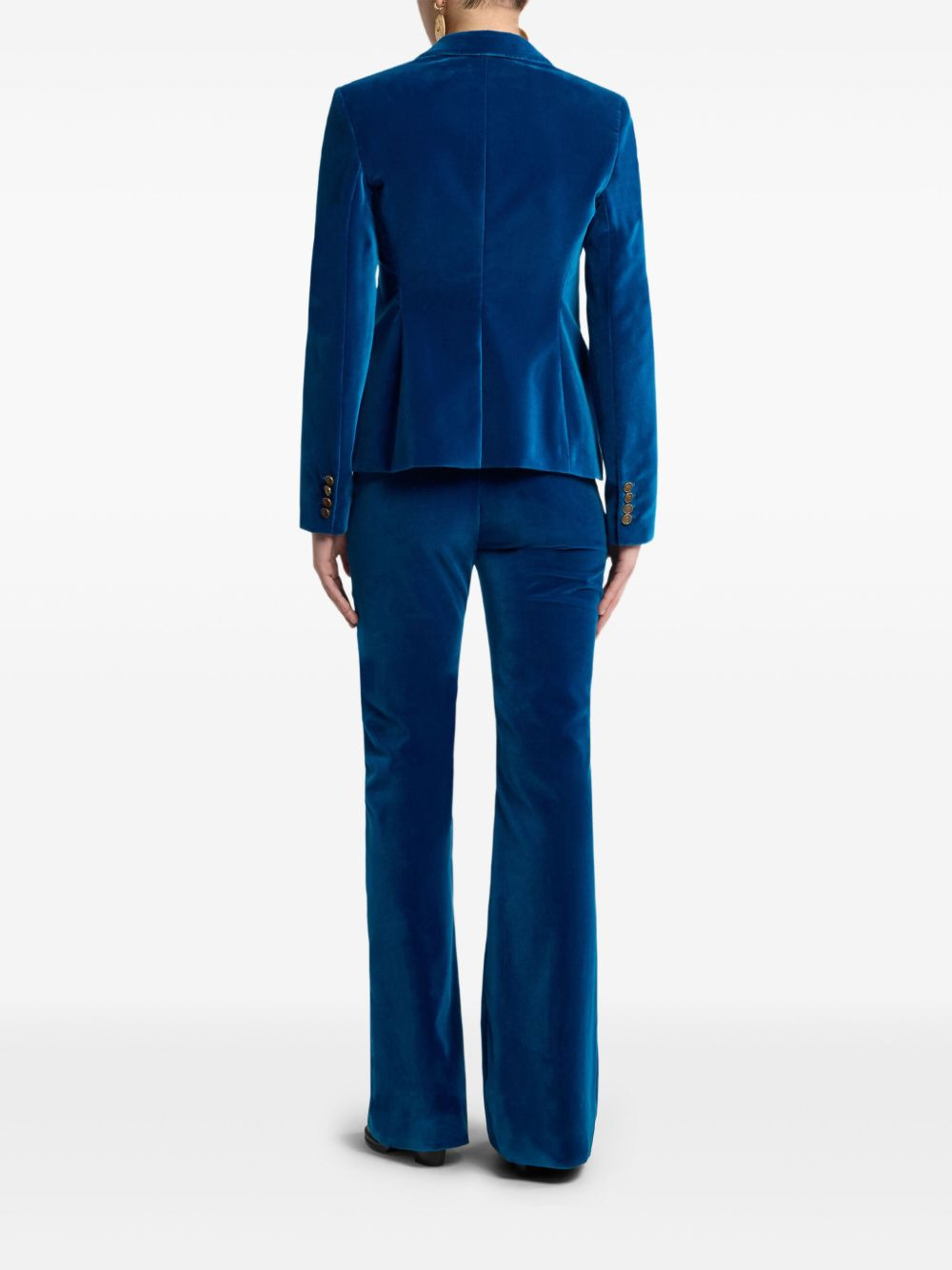 single-breasted velvet blazer - 3