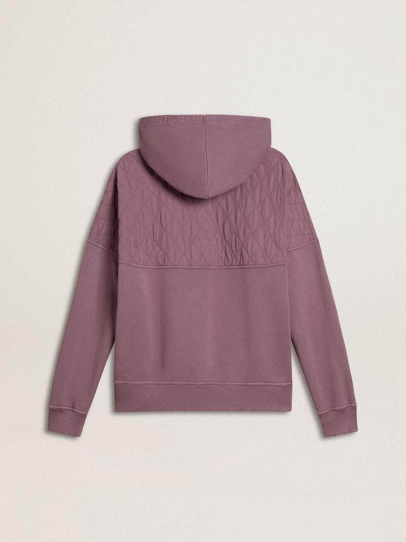 Unisex mauve cotton sweatshirt with print on the front 6