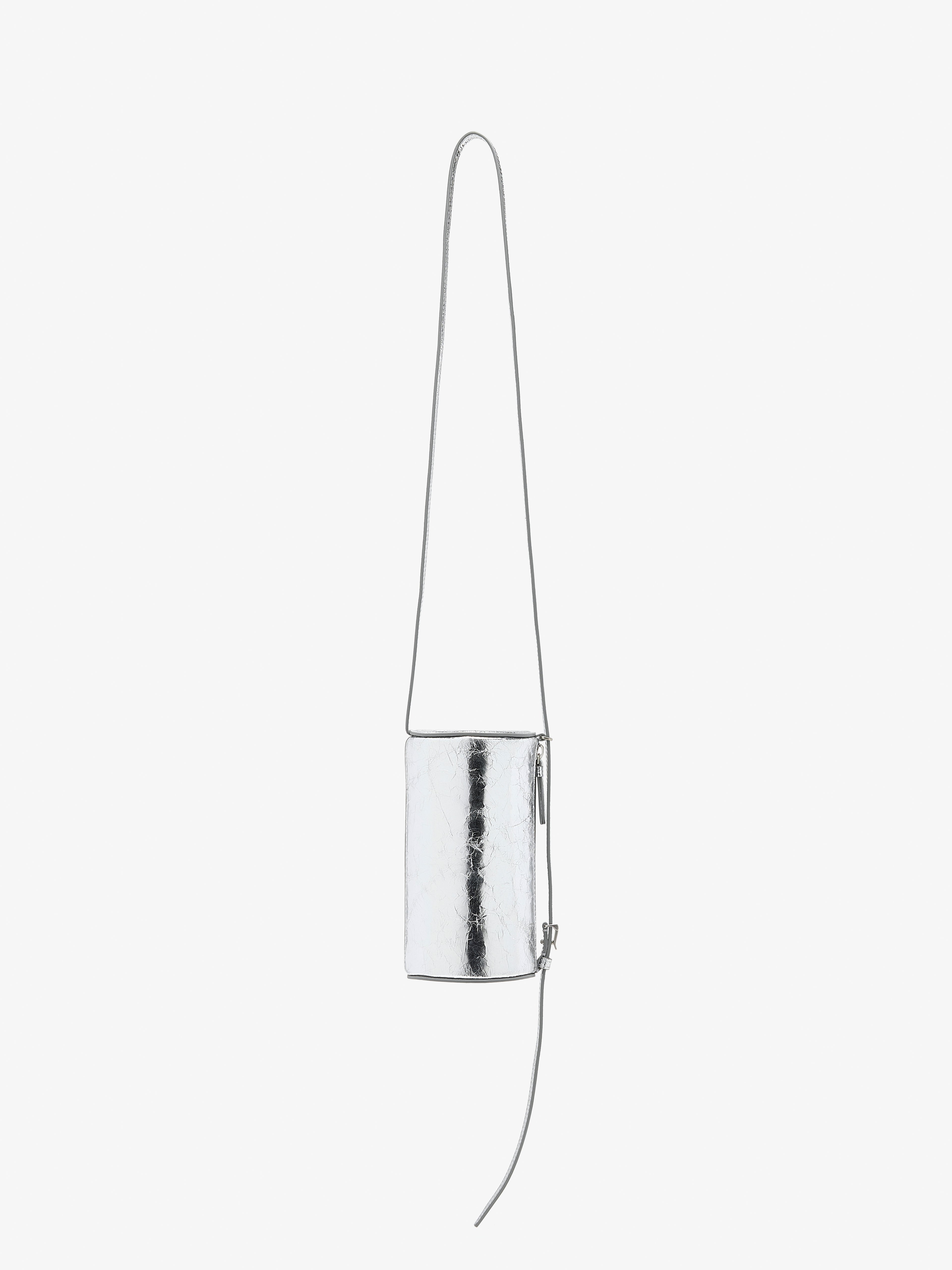 Crossbody Silo Bag in Crinkle Metallic - 8