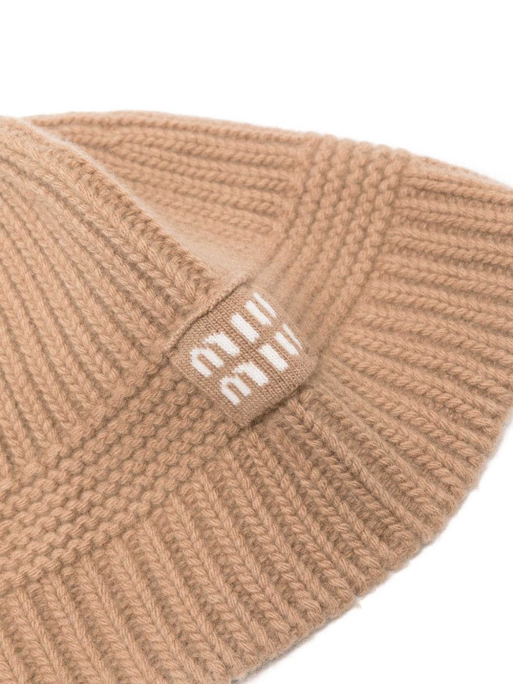 intarsia-logo ribbed beanie - 2
