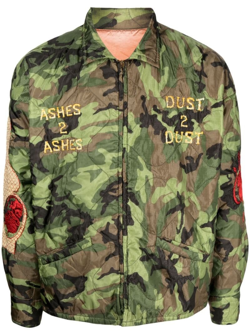 embroidered camouflage-print jacket - 1