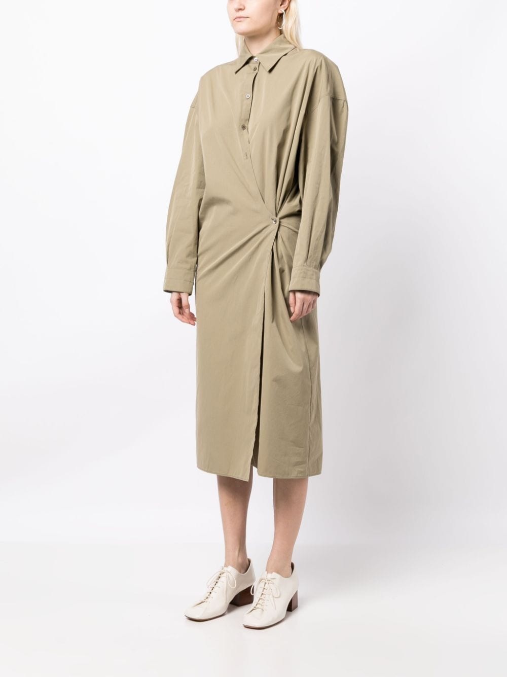 twisted poplin shirtdress - 3