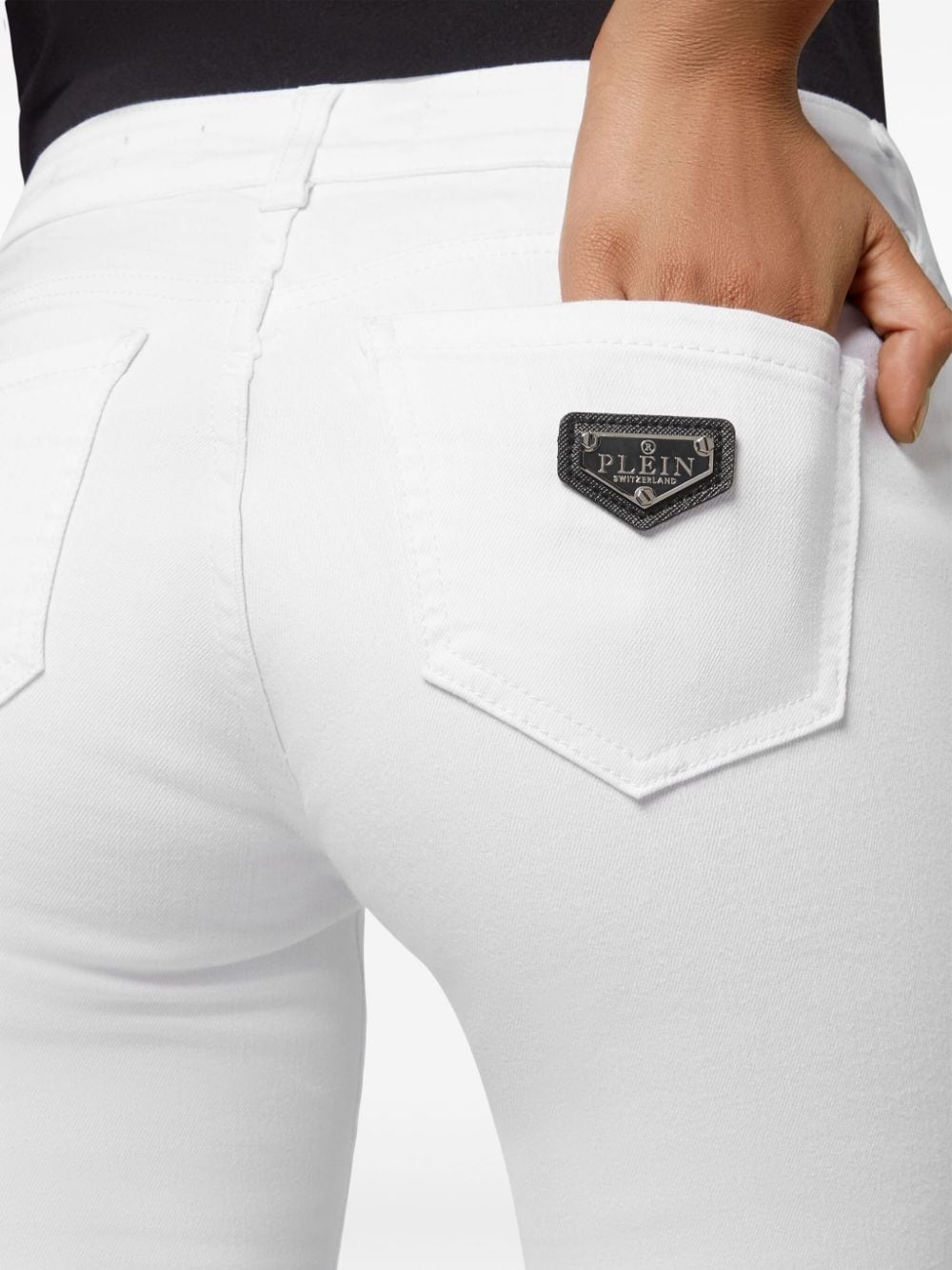 logo-plaque skinny-cut jeans - 5
