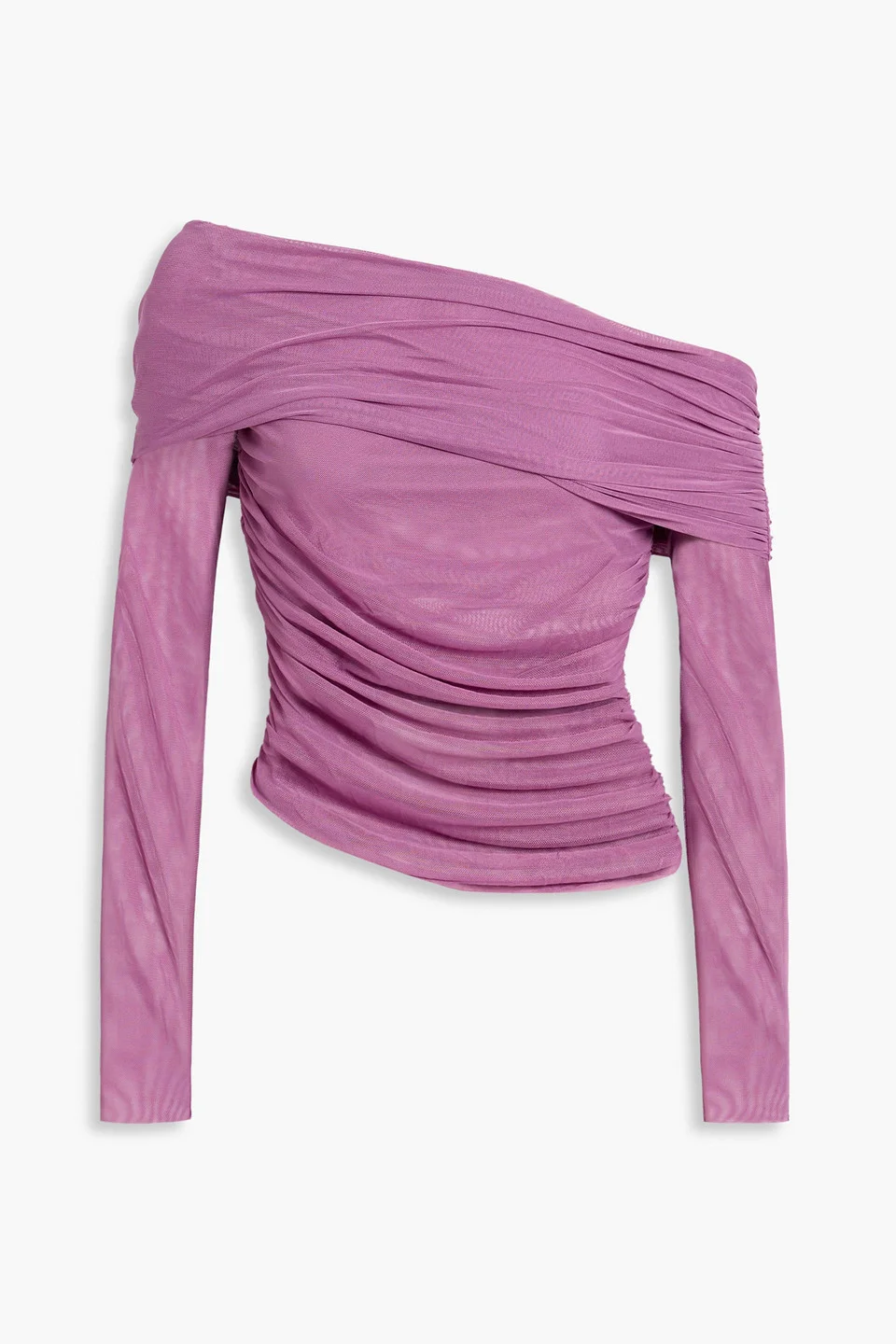 One-shoulder stretch-mesh top - 1