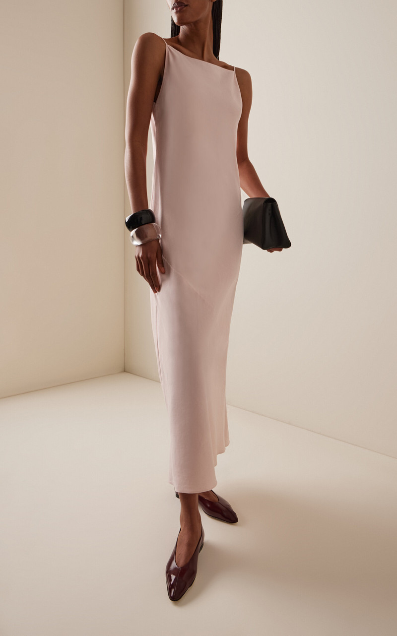 Another Tomorrow Exclusive Hemp-Blend Midi Slip Dress pink outlook