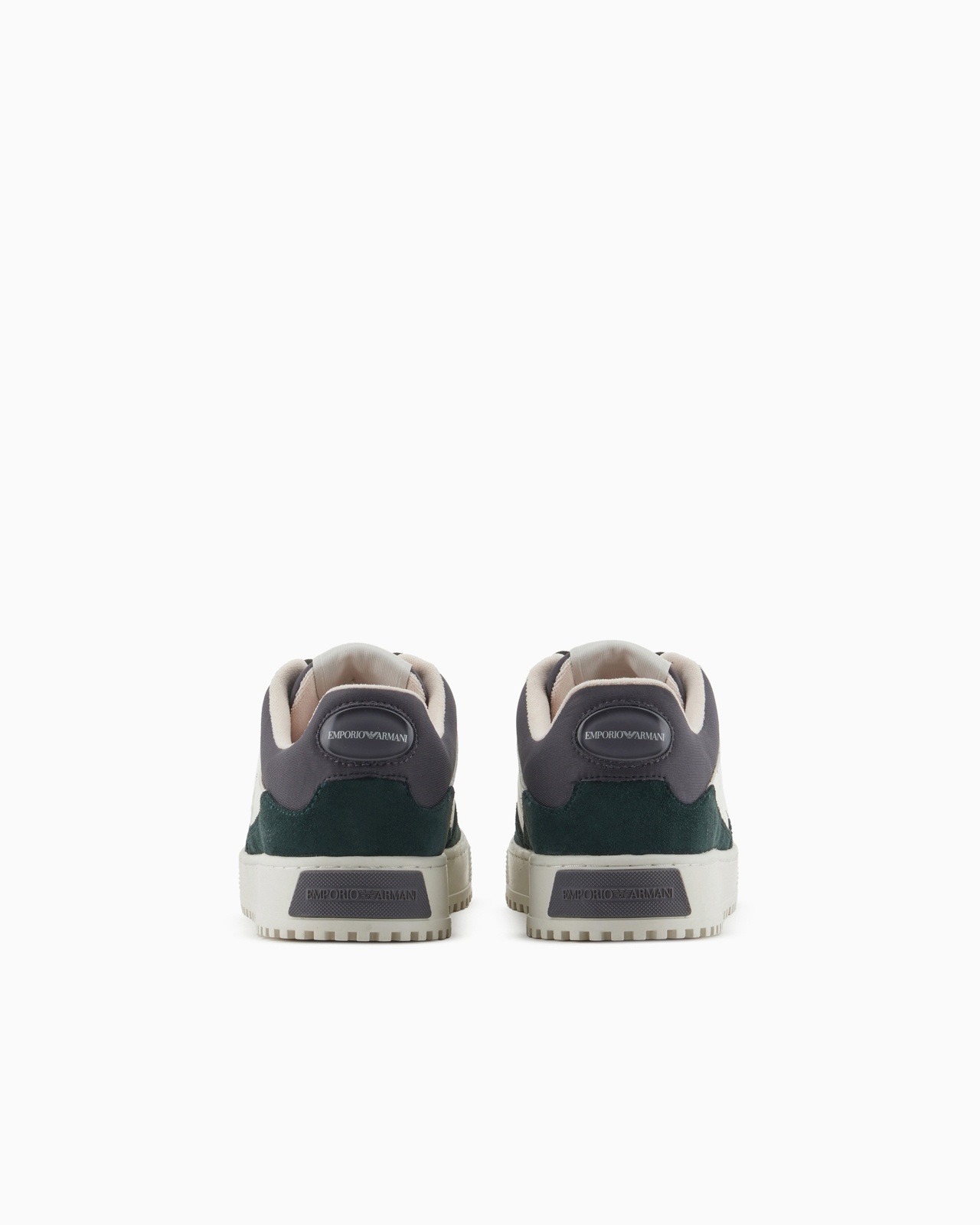 LEATHER SNEAKERS WITH SUEDE DETAILS AND OVERSIZED EMBOSSED EAGLE - 4