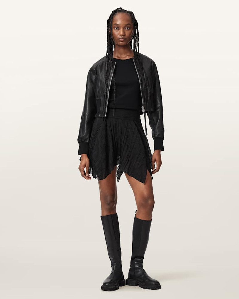 ALLSAINTS ASAL ASYMMETRIC MINI SKIRT outlook