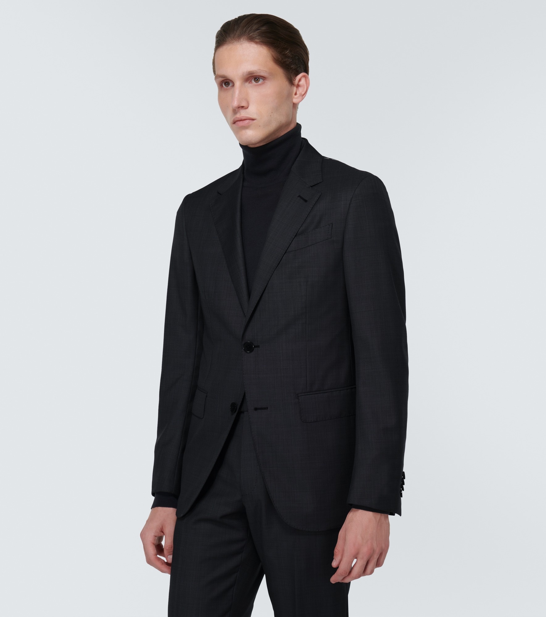 Single-breasted virgin wool suit - 4