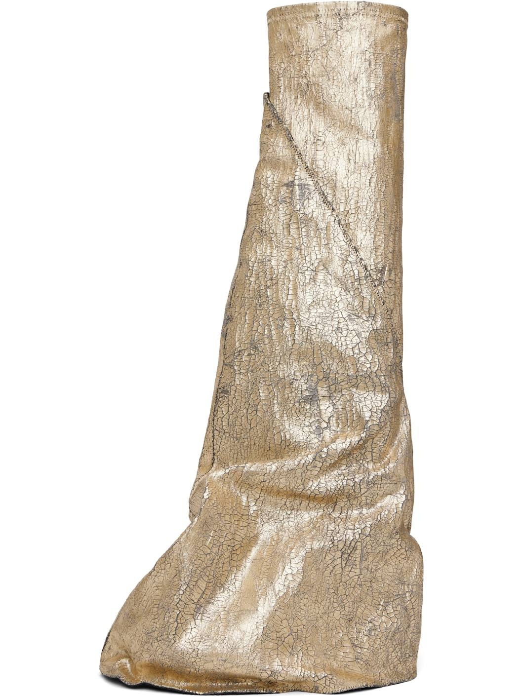 Gold Hollywood Fetish Tall Boots - 3