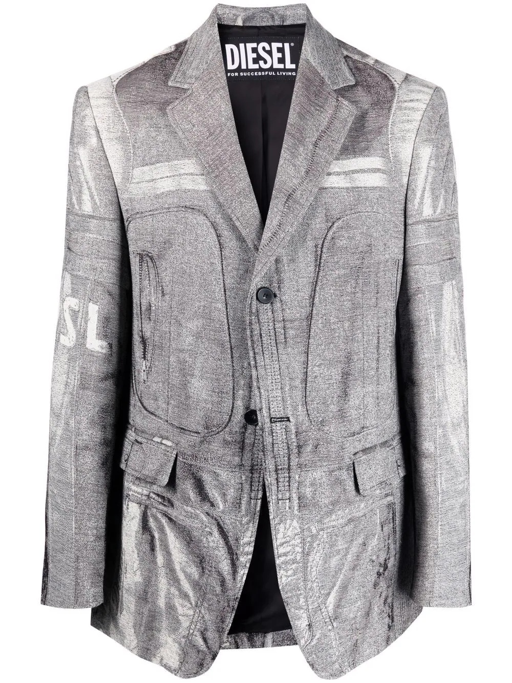 tromp l'oeil print wool blazer - 1