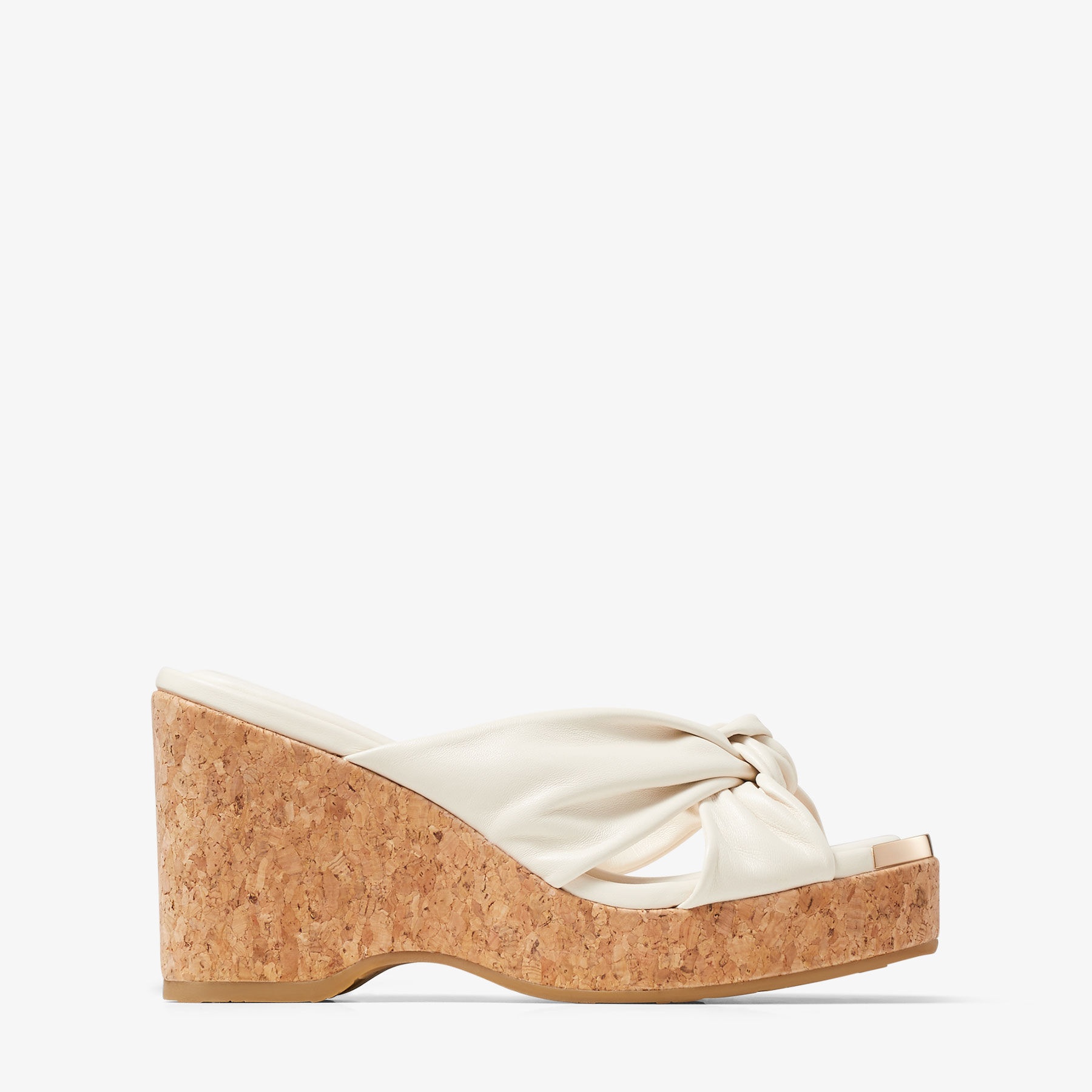 Avenue Wedge 110
Latte Nappa Leather Wedge Mules - 1