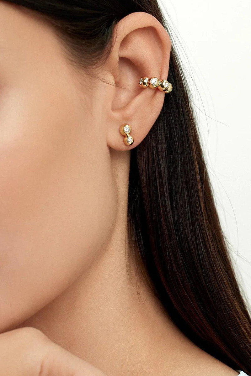 MELISSA KAYE Small Audrey Double Stud Earrings outlook