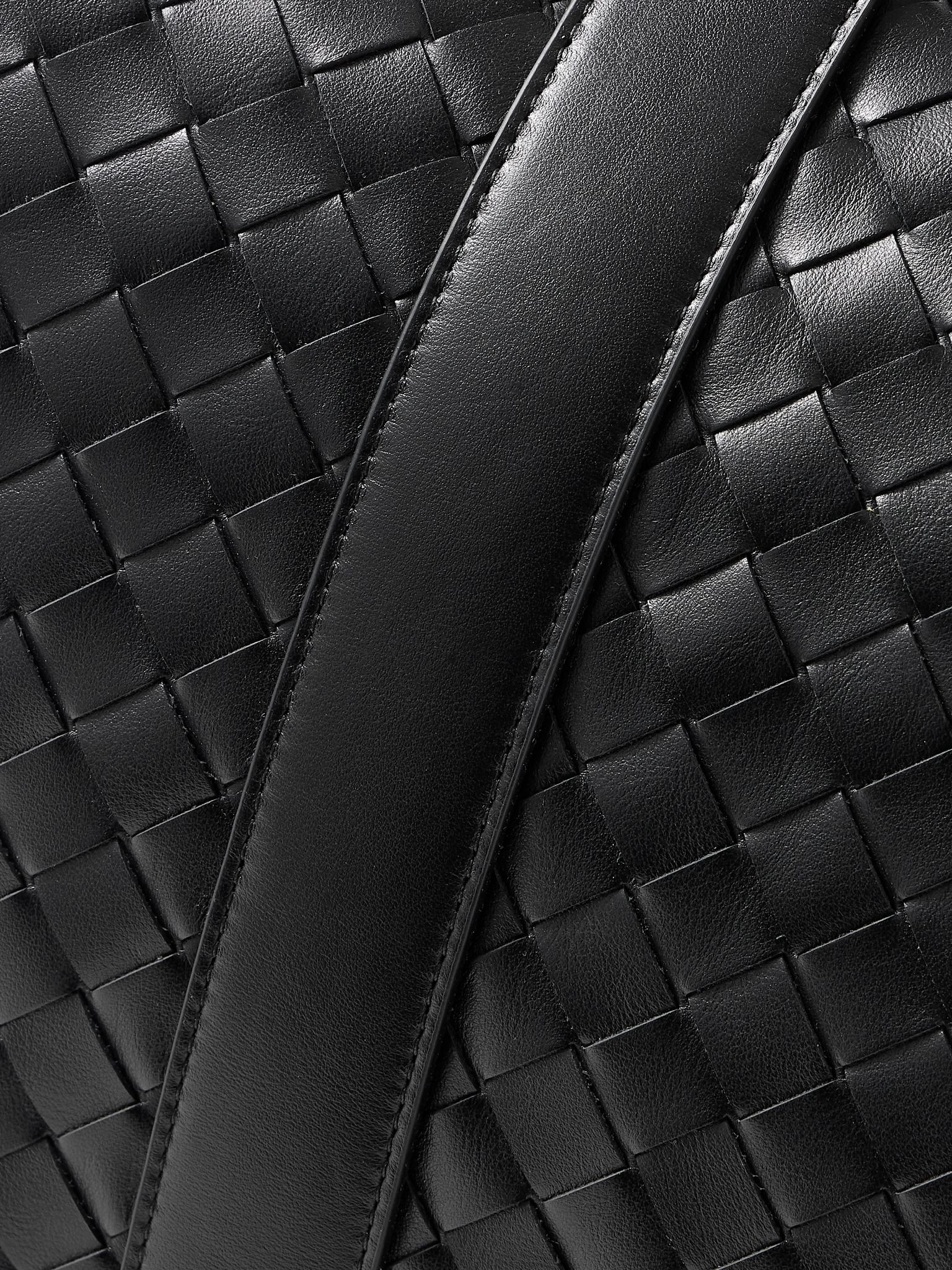 Intrecciato Leather Duffle Bag Black - 4
