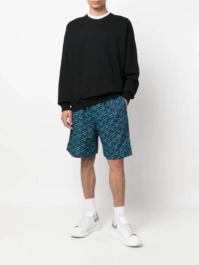 VERSACE Le Greca print elasticated-waist shorts outlook