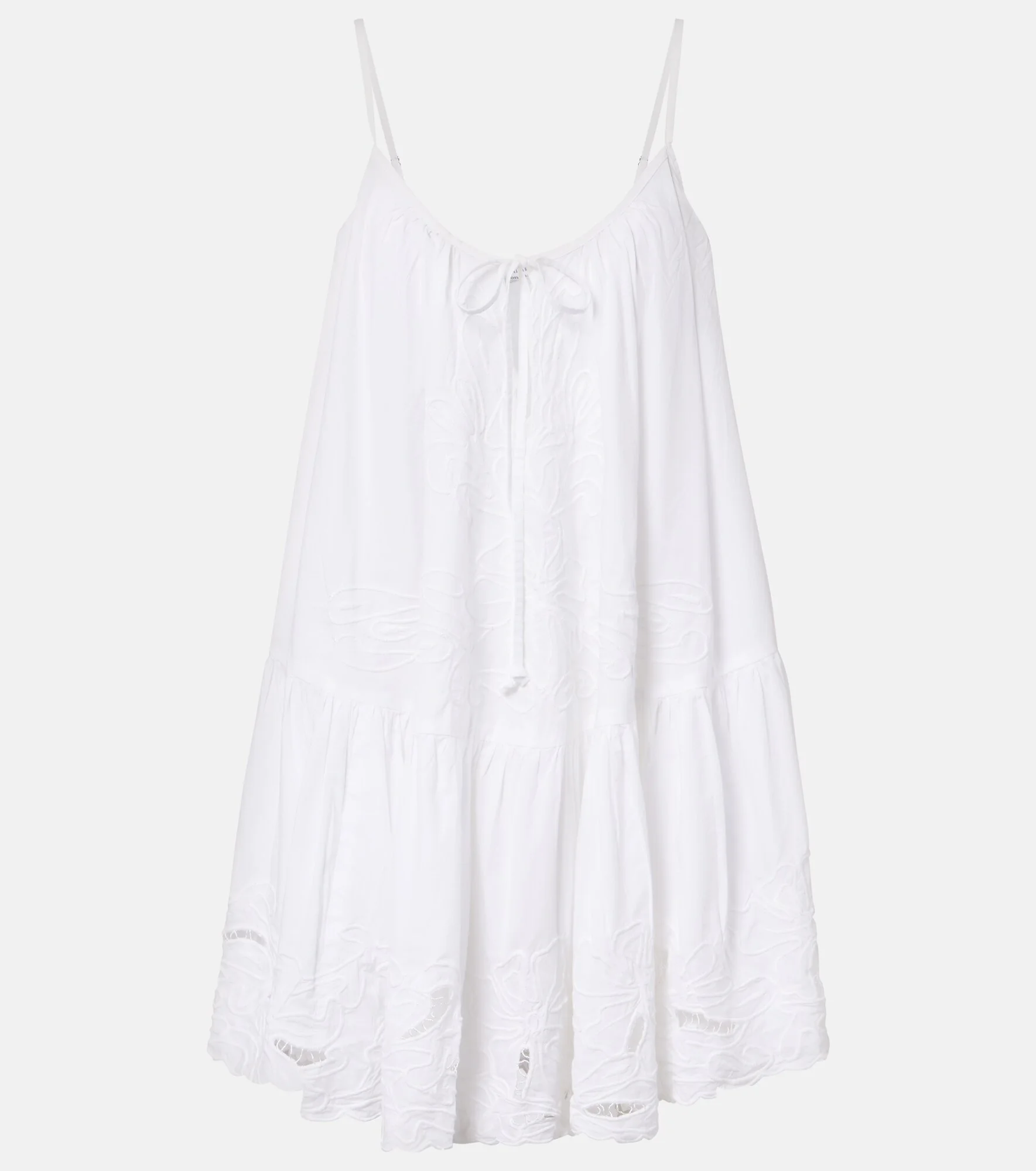 Embroidered cotton poplin minidress - 1