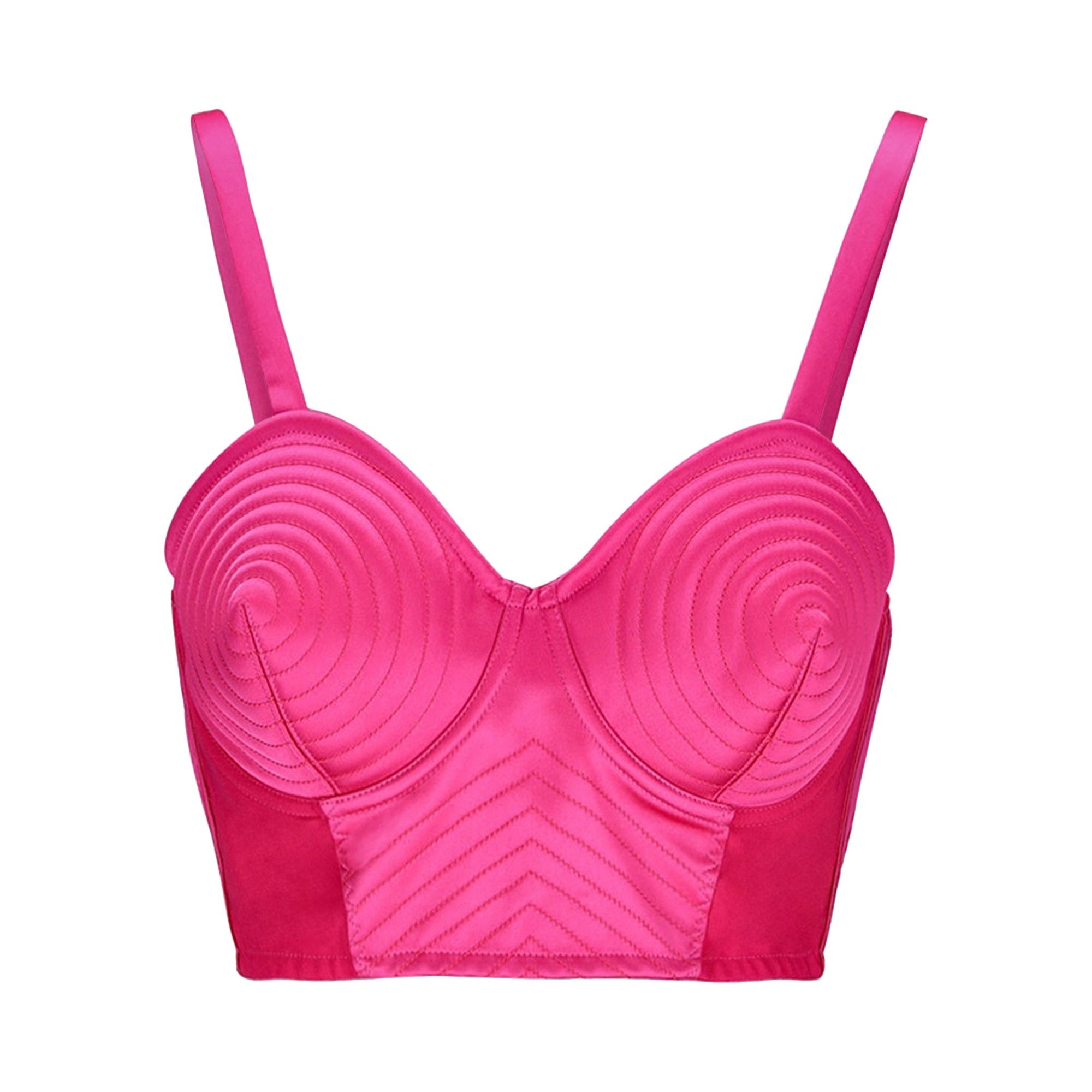 Jean Paul Gaultier Satin Stretch Conical Bra Top 'Pink' - 1