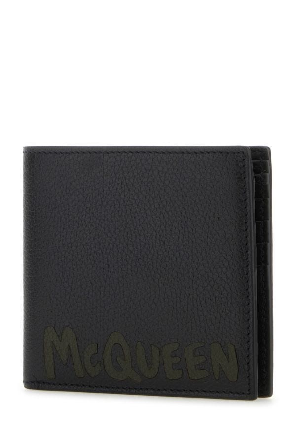 Alexander Mcqueen Man Black Leather Wallet - 2