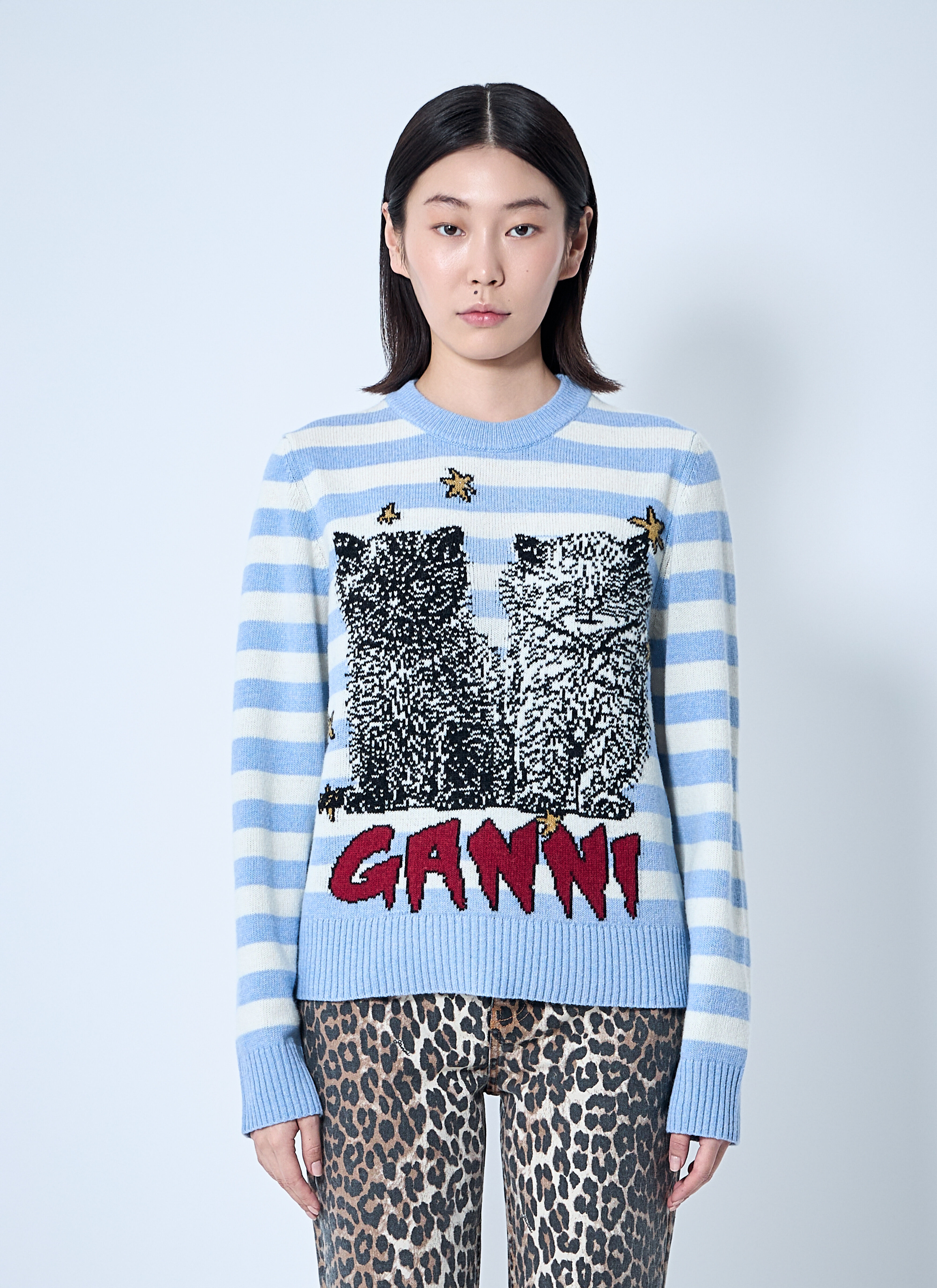 Striped Graphic Sweater - 1