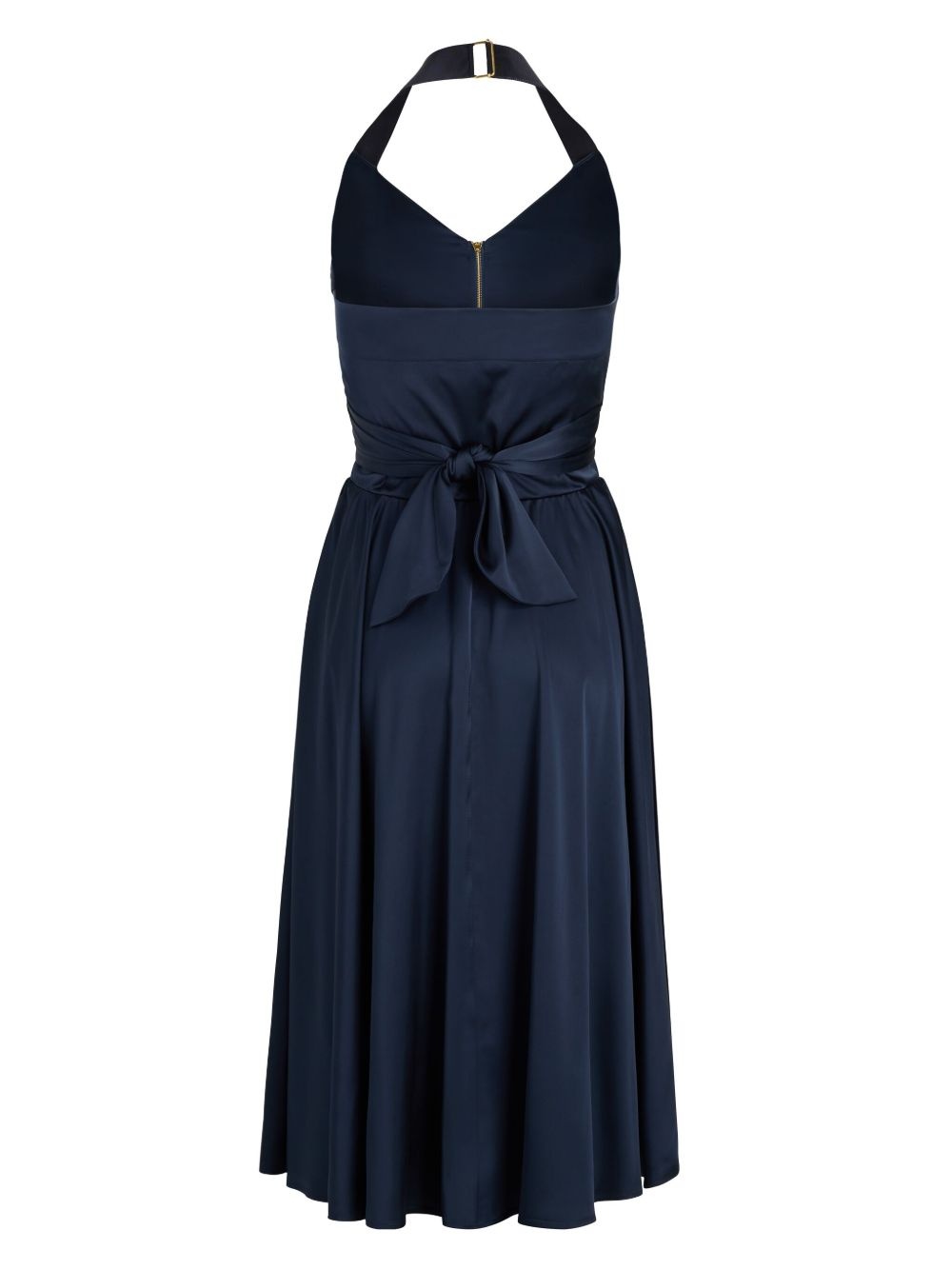 halterneck satin midi dress - 5