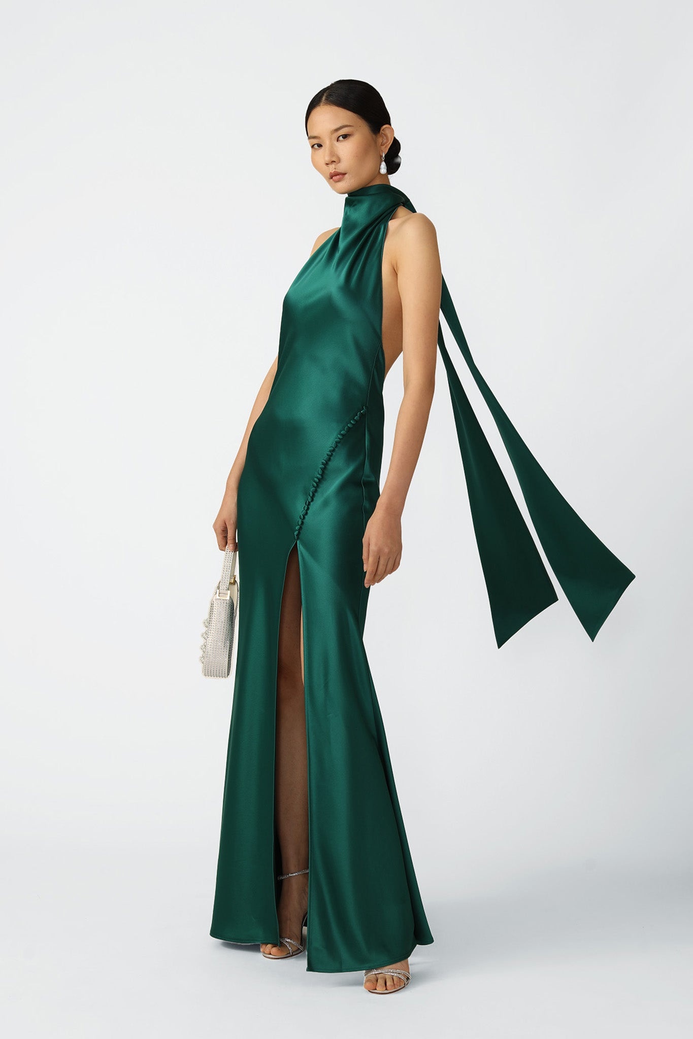 PENELOPE BACKLESS SATIN GOWN - 5