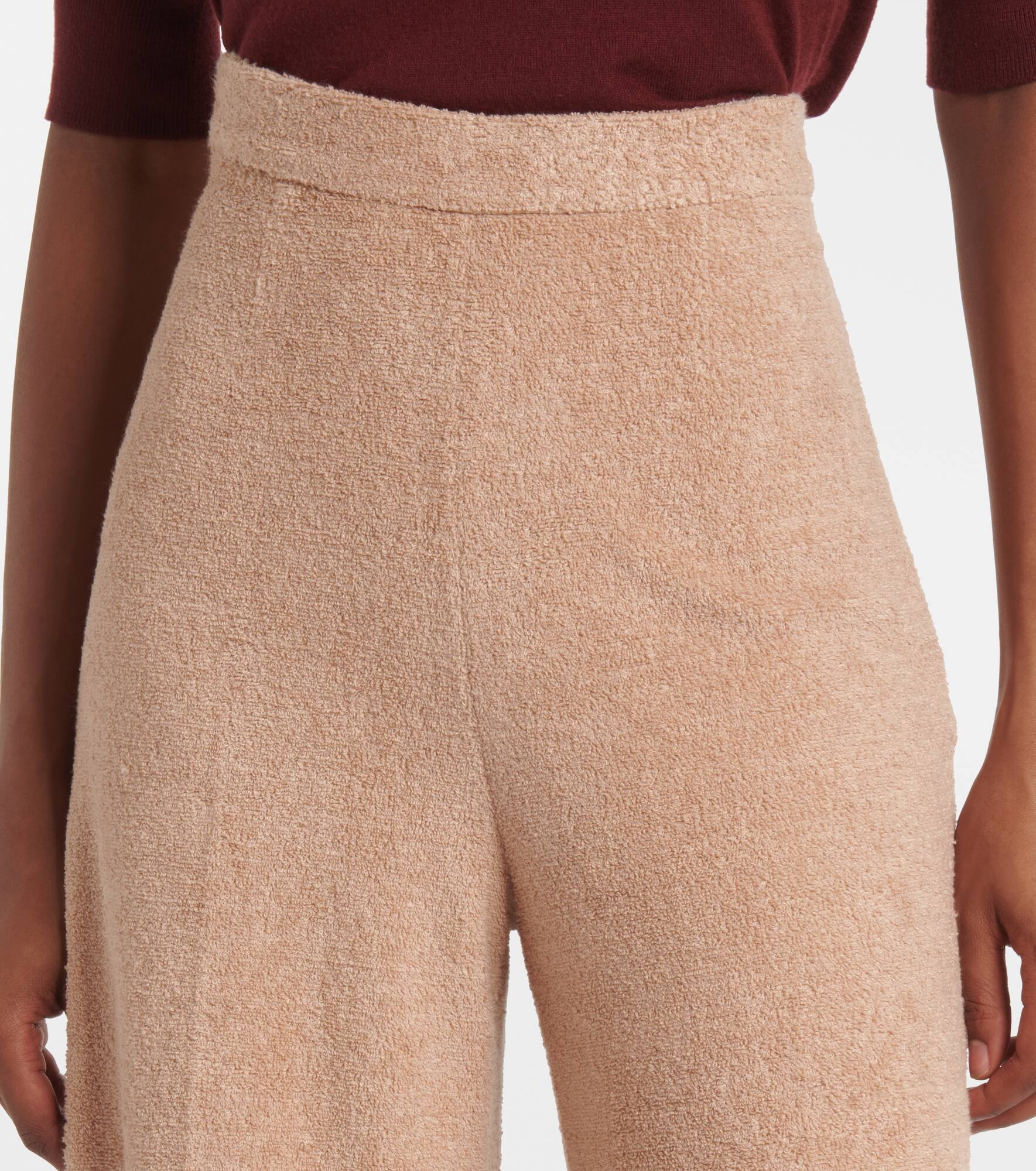 Linen and cotton terry wide-leg pants - 4