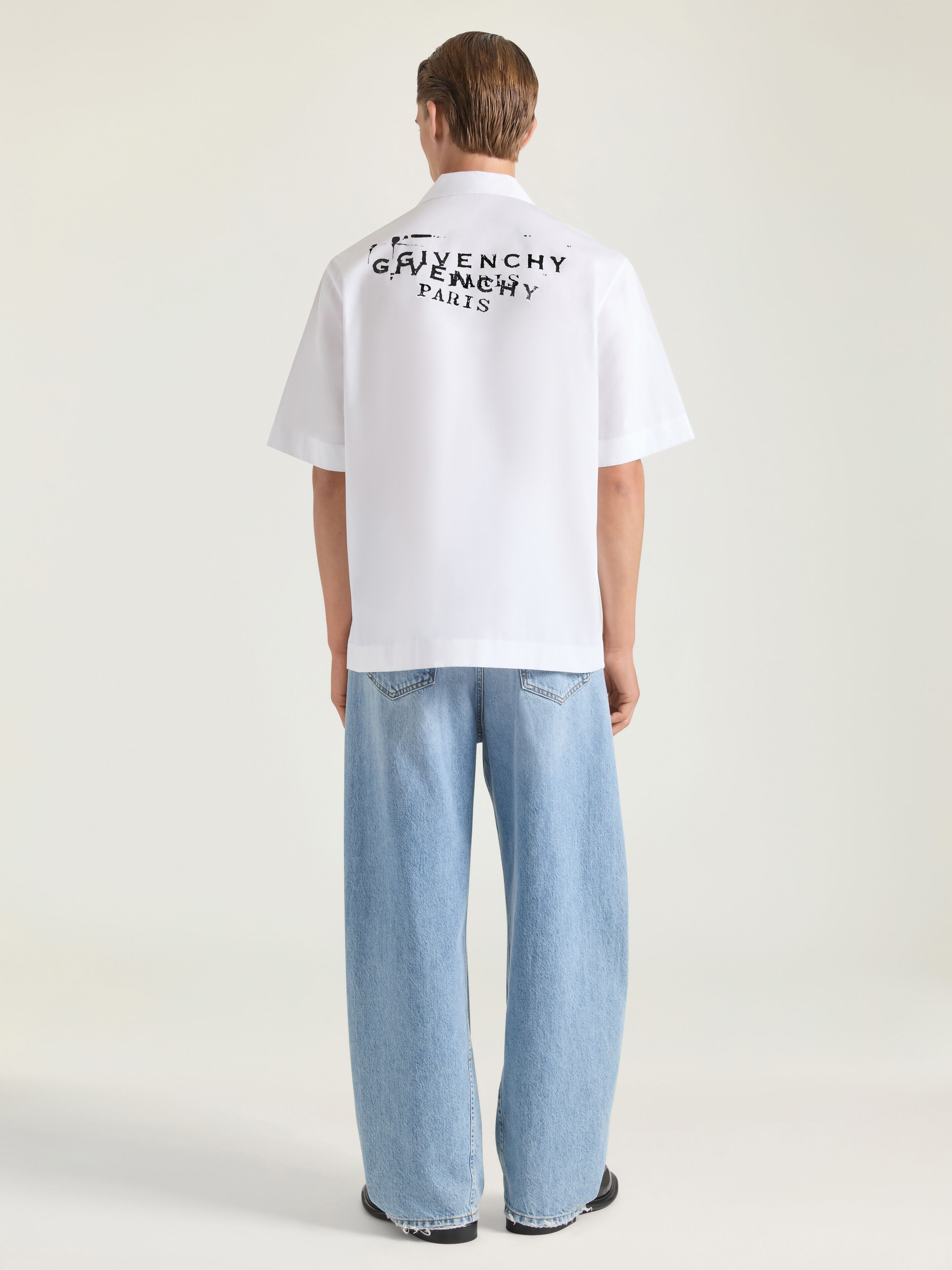 SHIRT IN POPLIN WITH GIVENCHY STAMP PRINT - 3