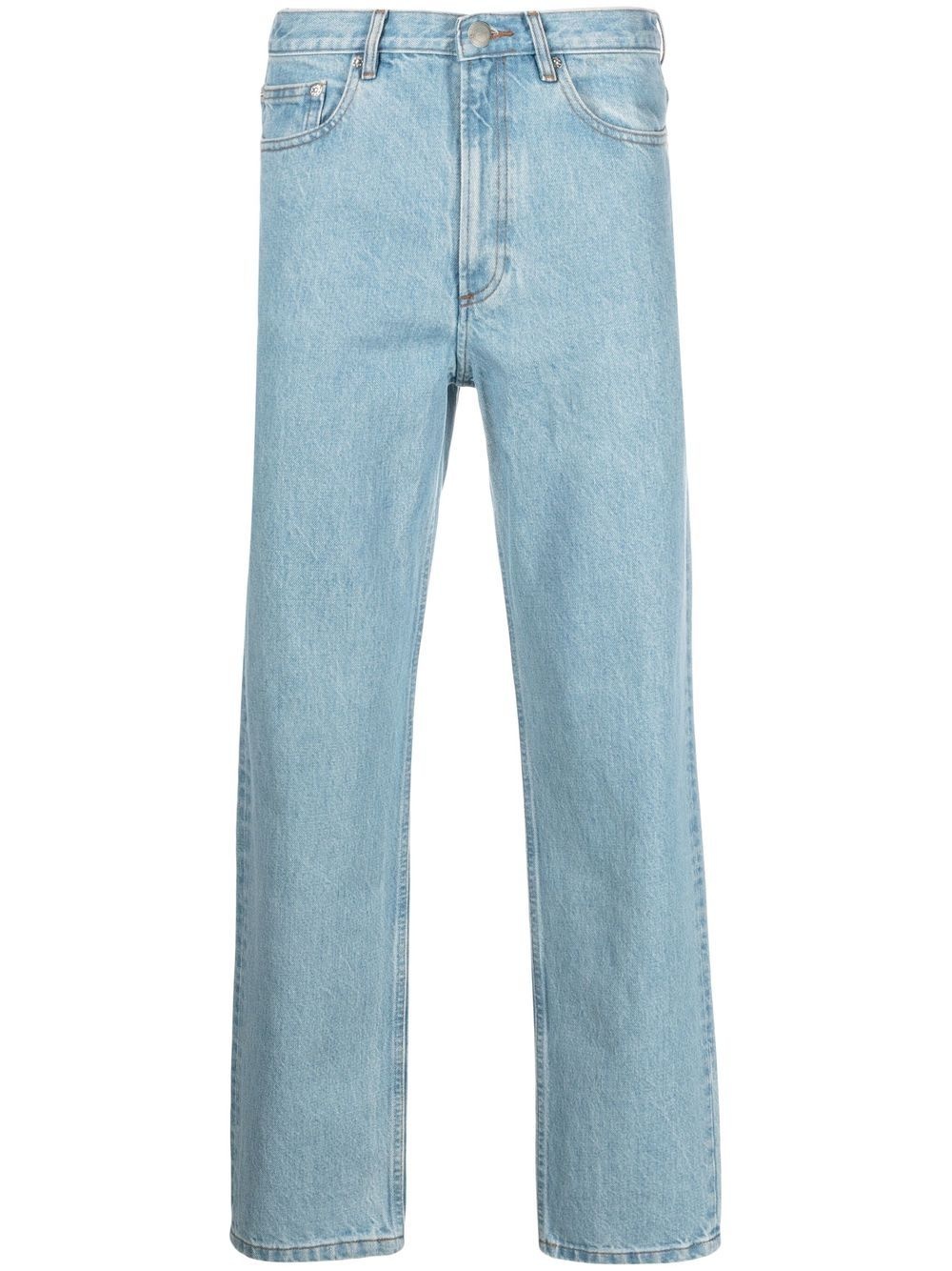 bleached straight-leg jeans - 1