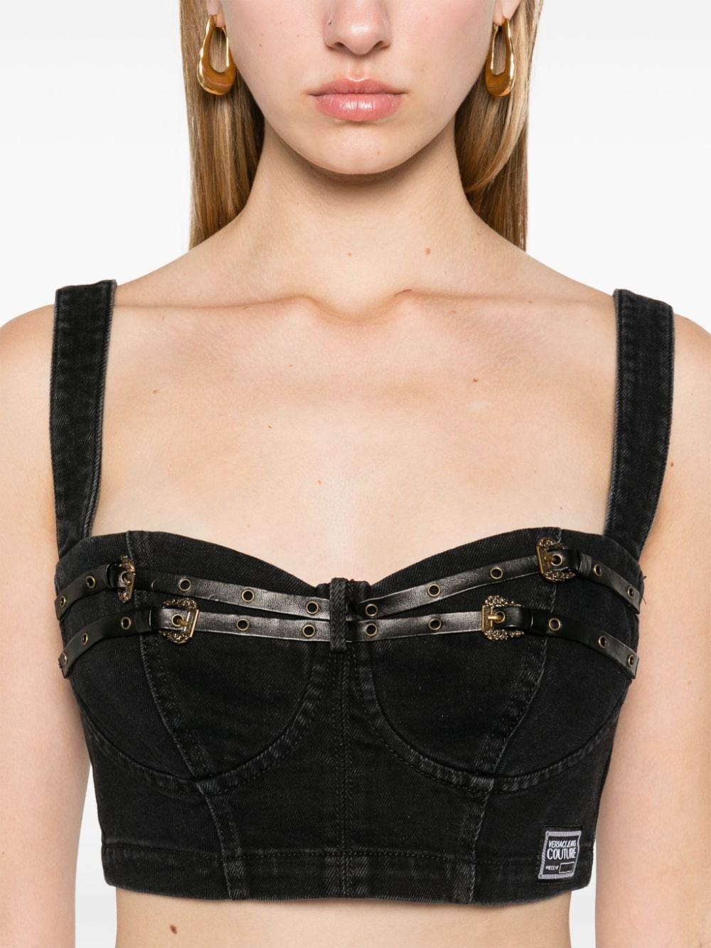 denim bustier top - 5