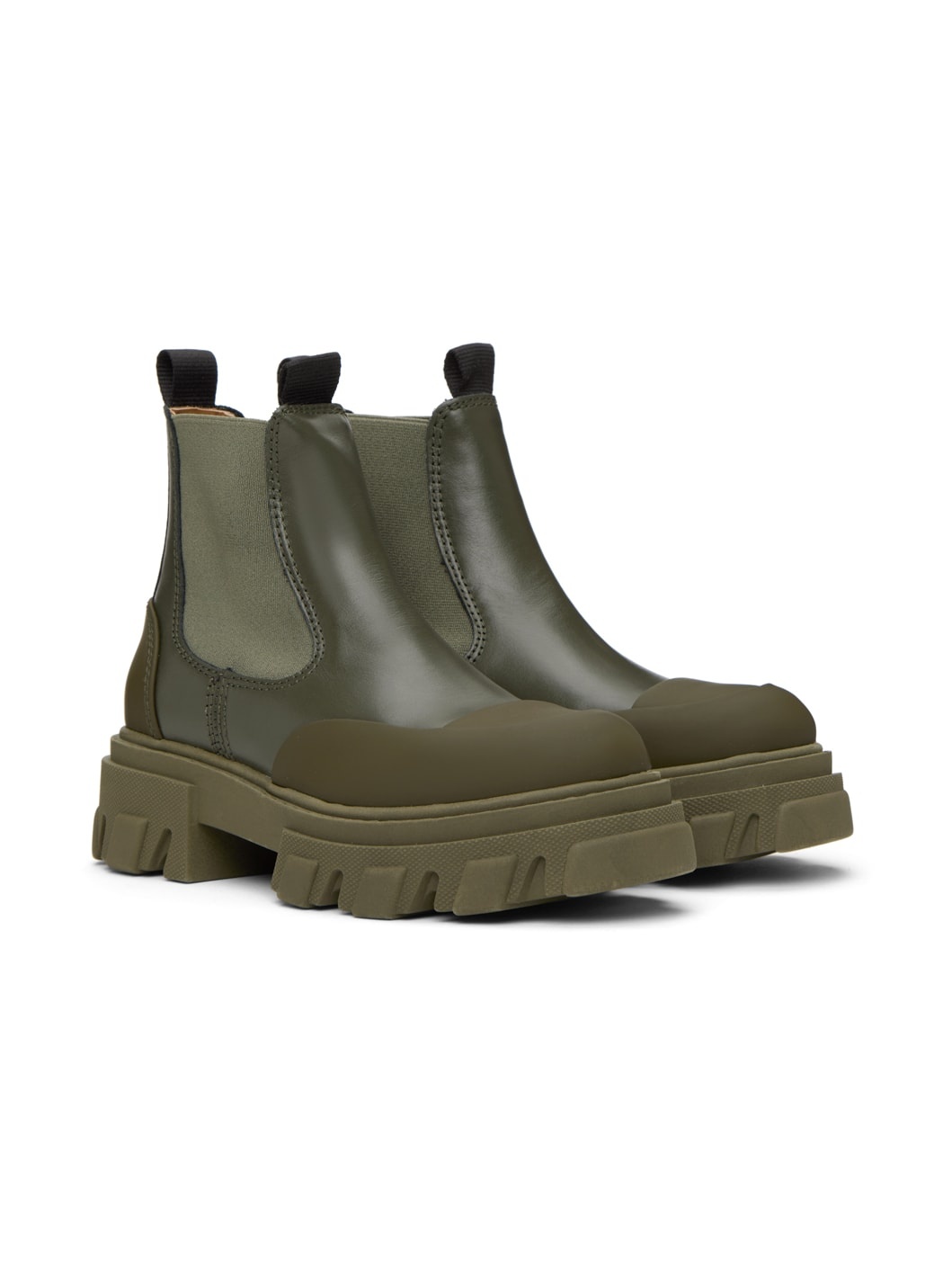 Khaki Cleated Low Chelsea Boots - 4