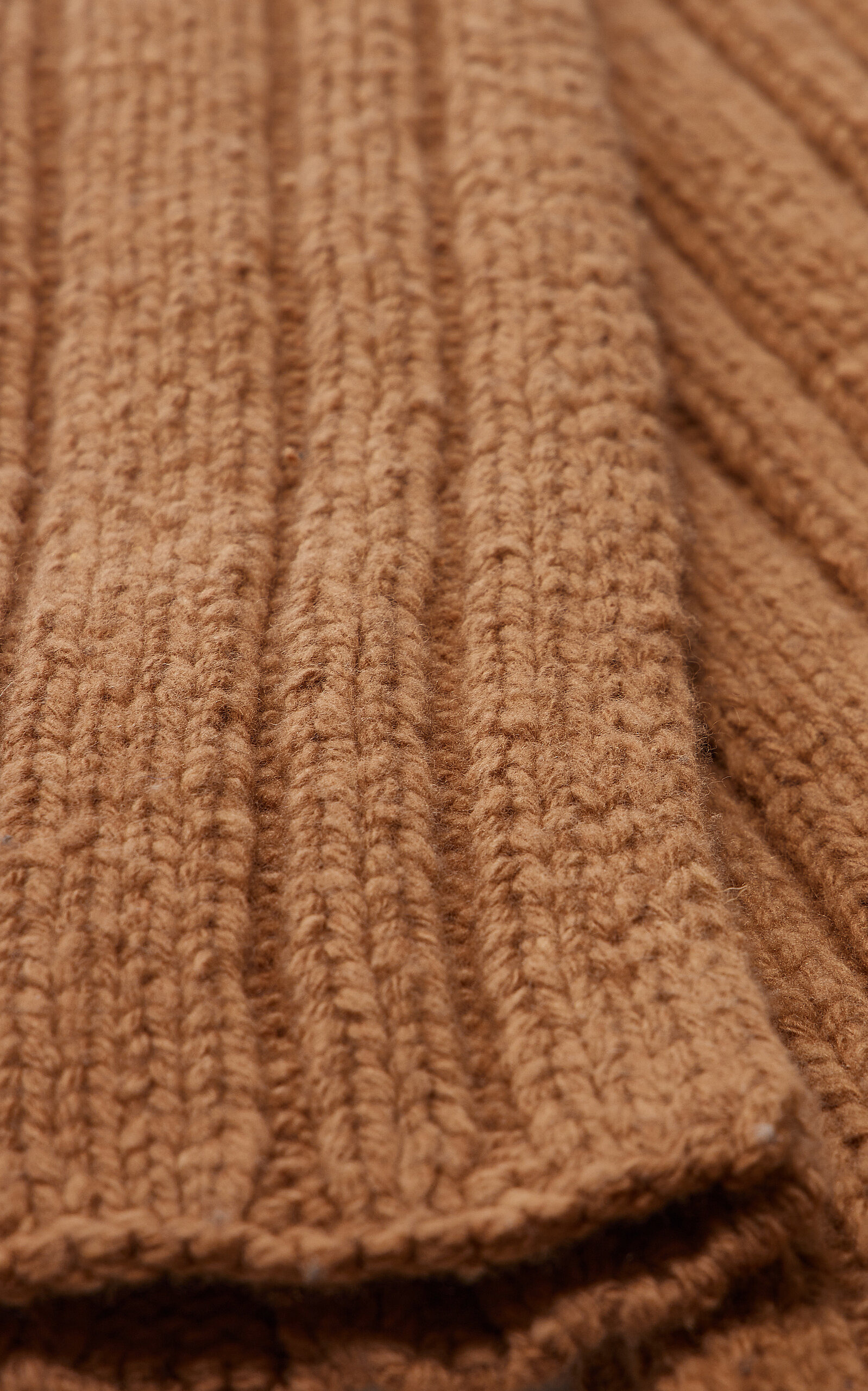 Amos Ribbed Wool Scarf brown - 3