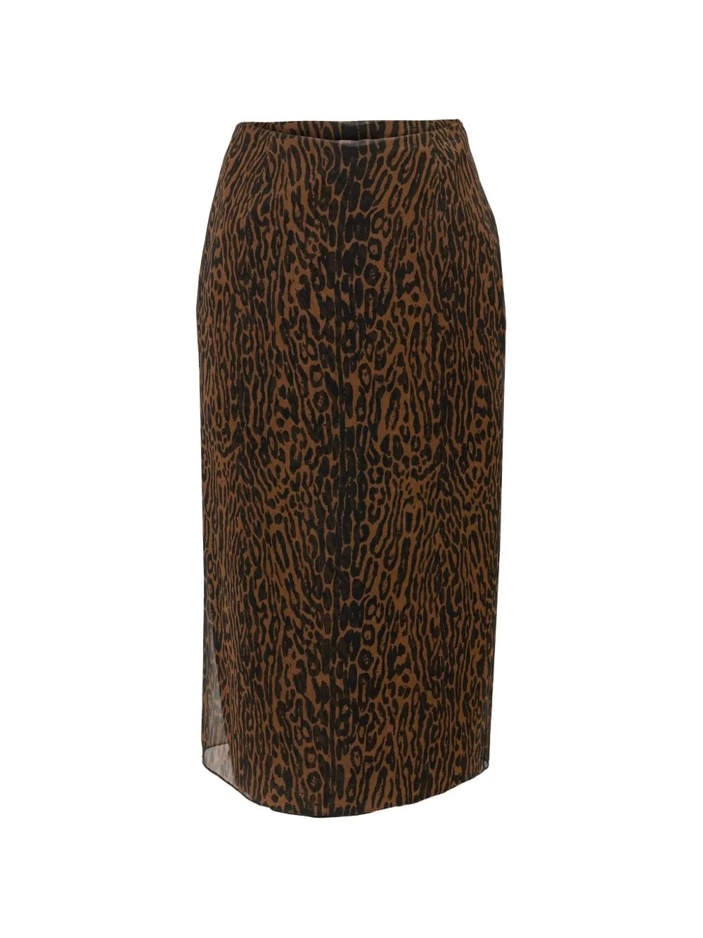 leopard-print silk midi skirt - 1