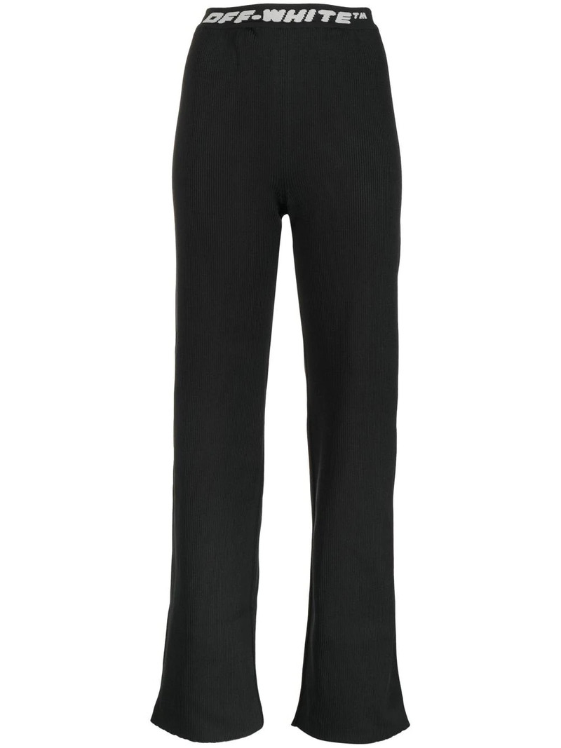 logo-waistband straight-leg trousers 1
