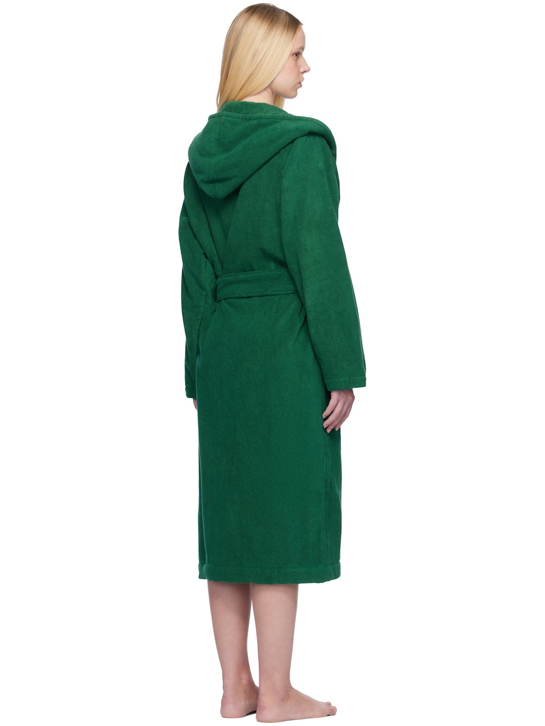 Green Terry Hooded Bathrobe - 3