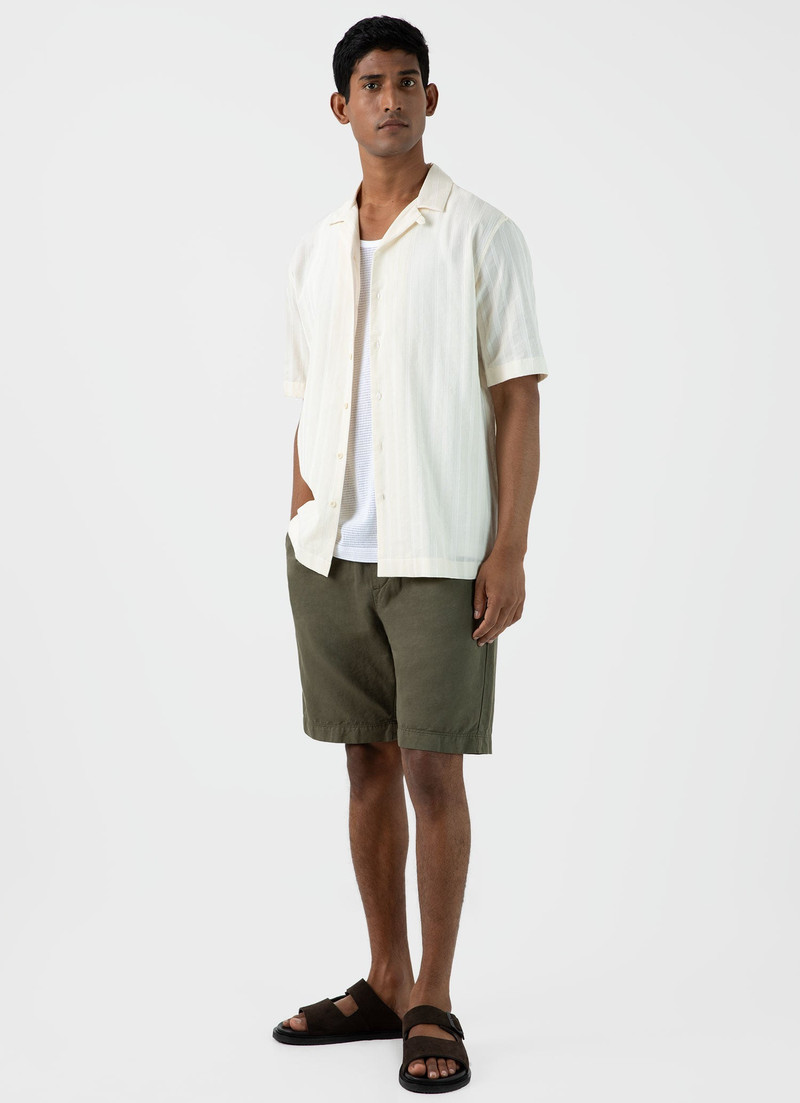 Sunspel Stripe Camp Collar Shirt outlook