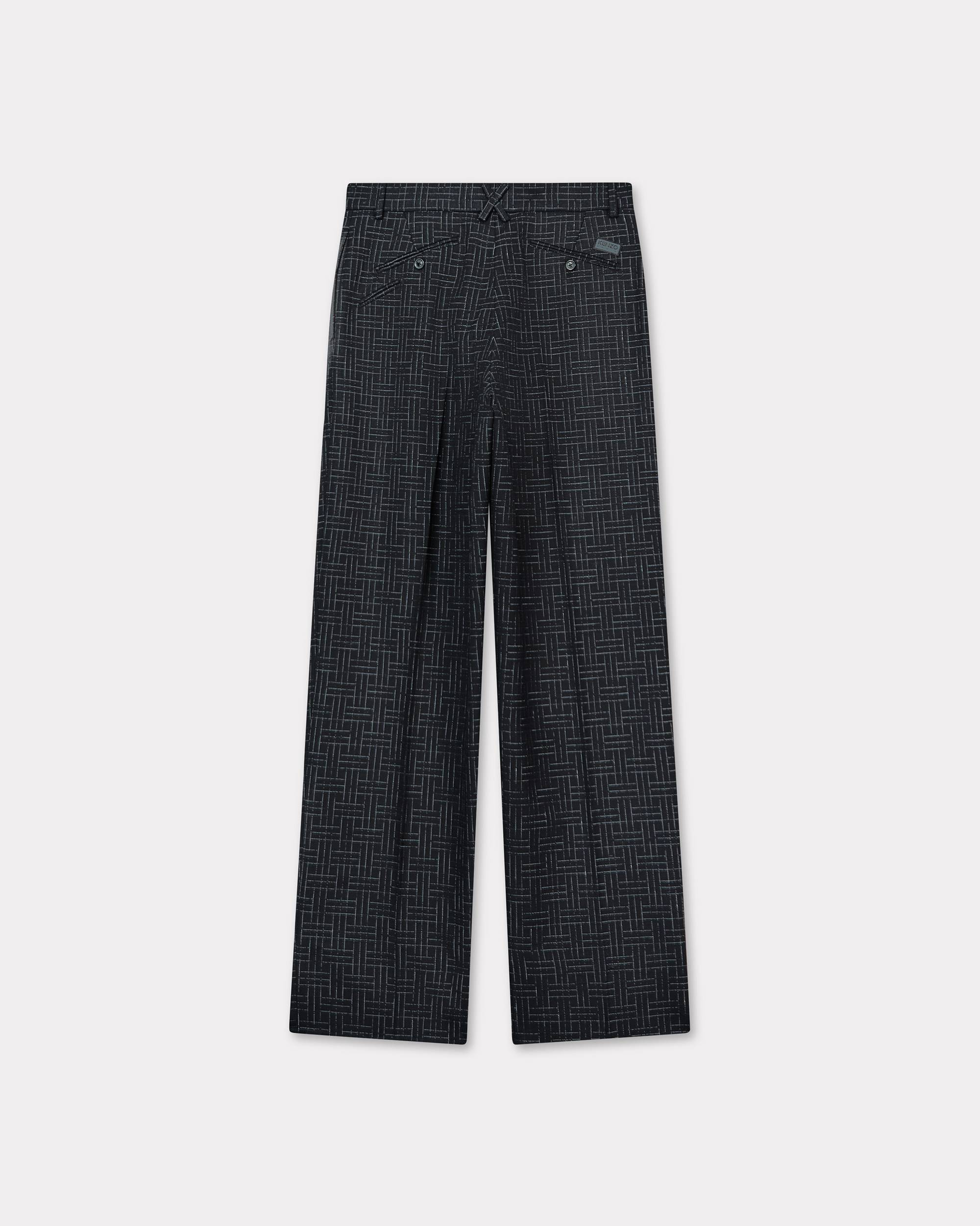 'KENZO Weave' straight tailored pants in virgin wool jacquard - 2