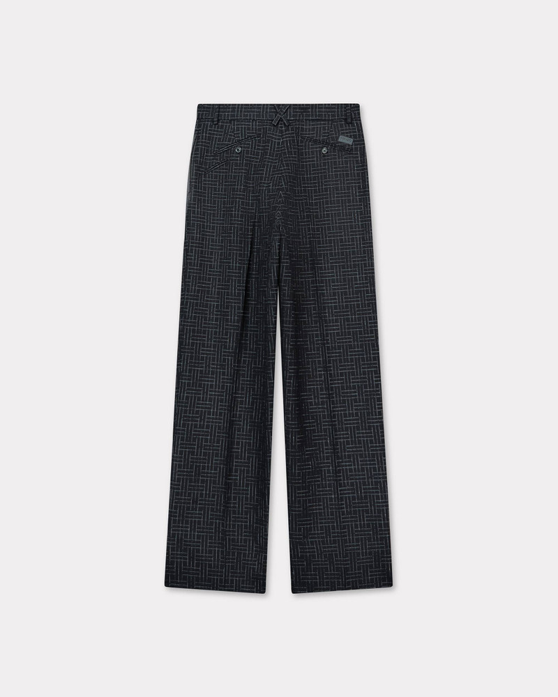 KENZO 'KENZO Weave' straight tailored pants in virgin wool jacquard outlook