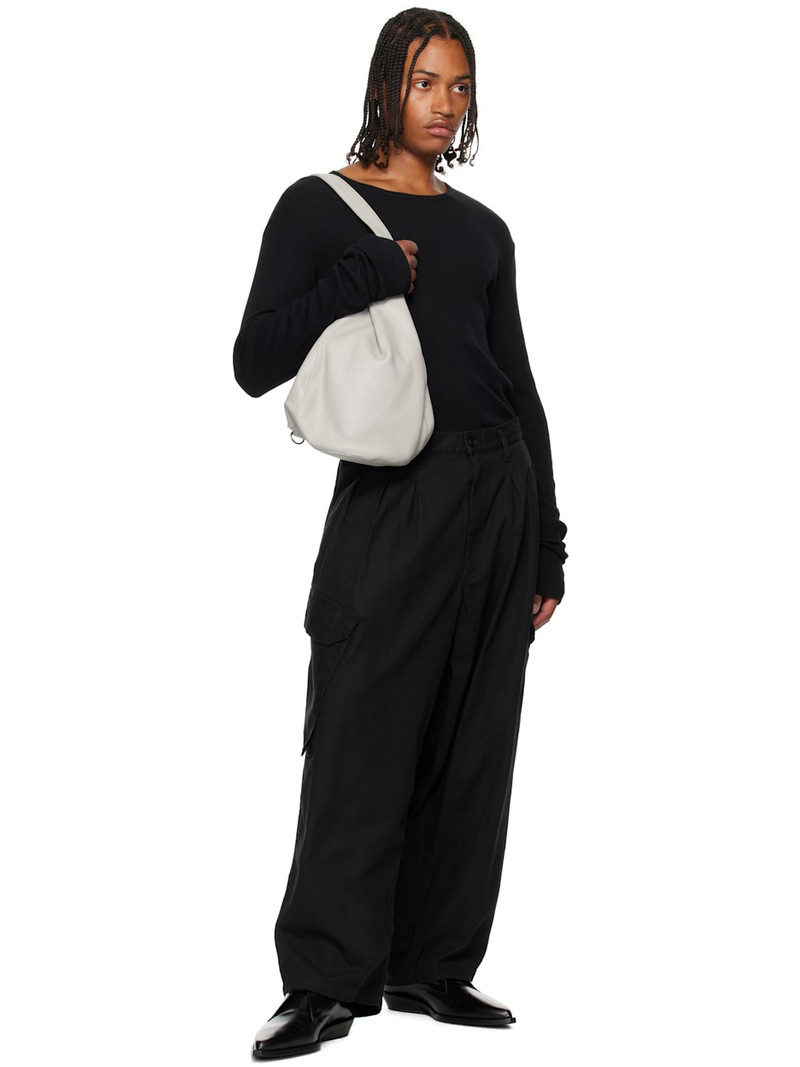 Yohji Yamamoto Black Pleated Cargo Pants outlook