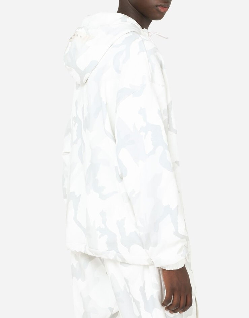 Jersey hoodie with camouflage print 6