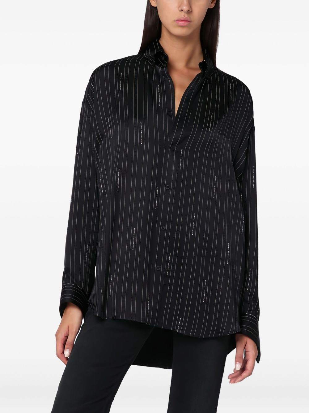 pinstripe logo shirt - 3