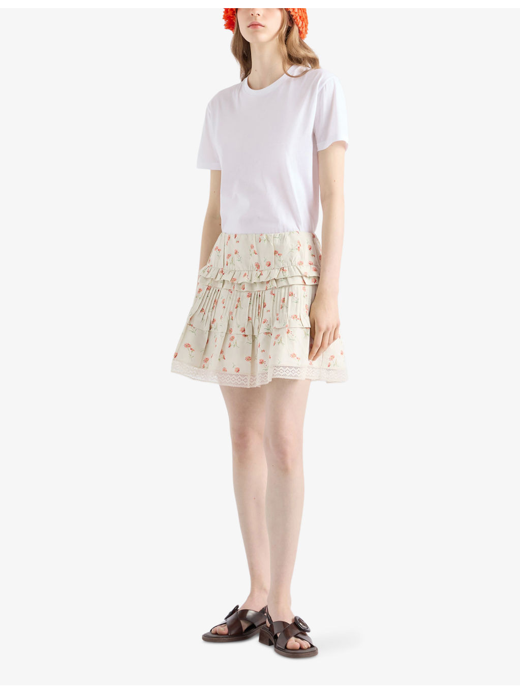 Floral-Print Cotton And Linen Mini Skirt - 2