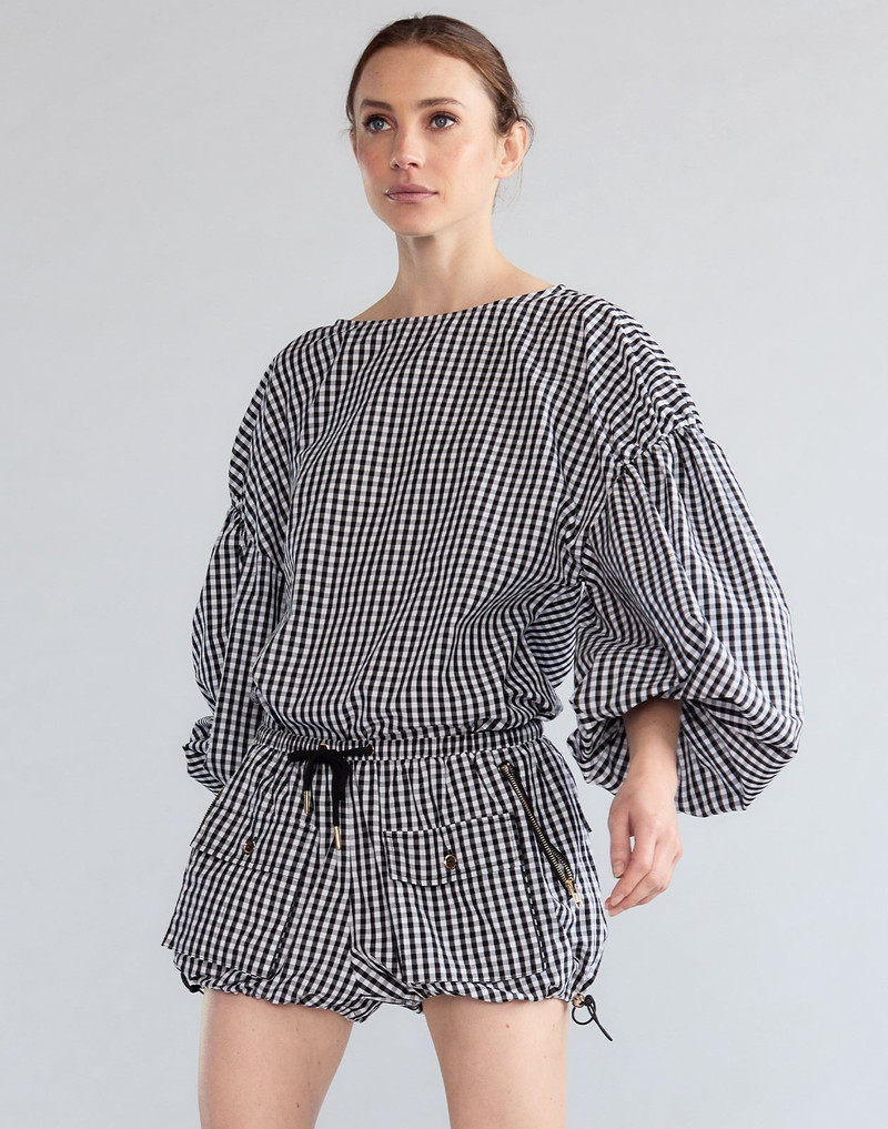 CYNTHIA ROWLEY Geneva Gingham Cargo Shorts outlook