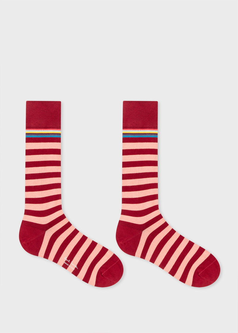 Paul Smith Red Polka Dot Stripe Socks Two Pack outlook