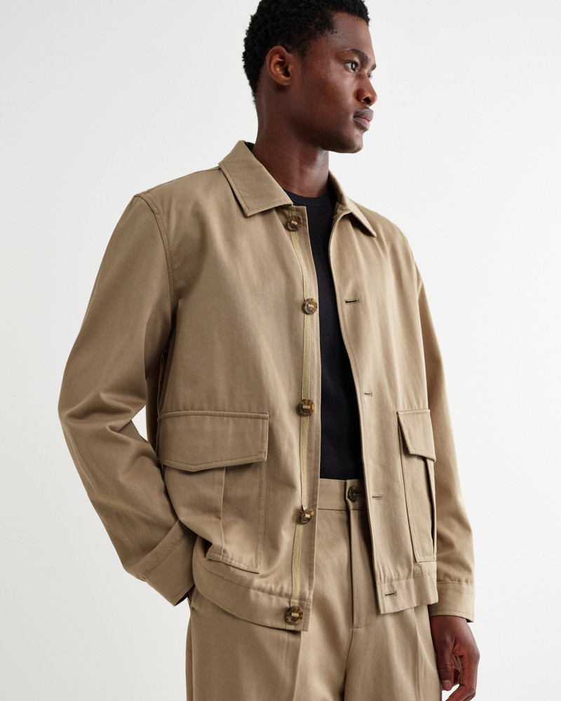Wax London Strand - Beige Cotton Tencel Twill Jacket outlook