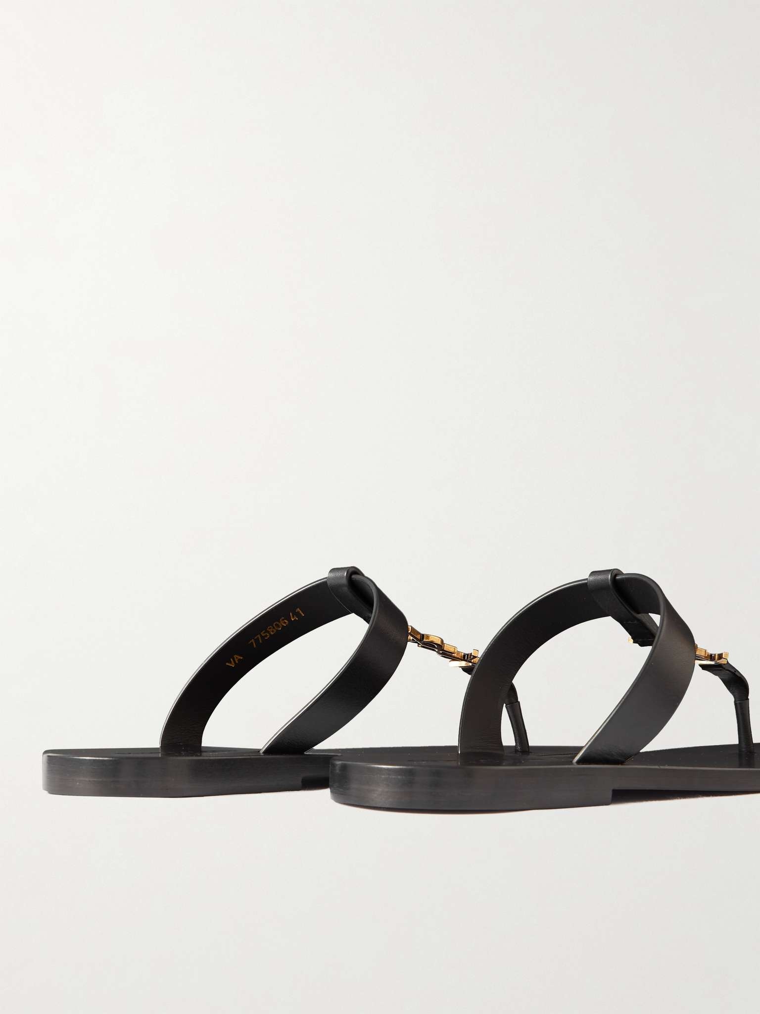 Cassandre Logo-Embellished Leather Sandals - 5