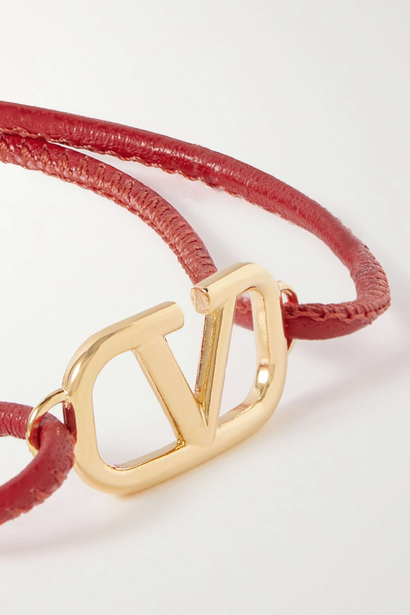 VLOGO gold-tone and leather bracelet - 4