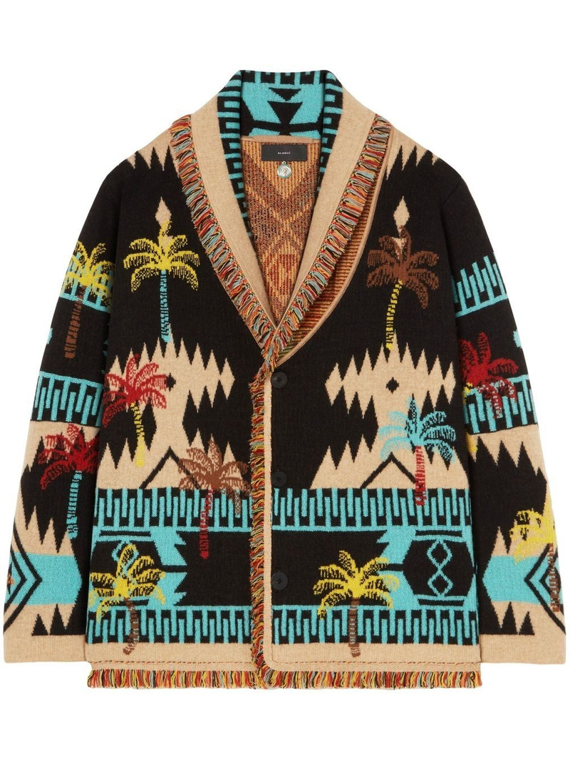 wool palm-tree jacquard cardigan 1