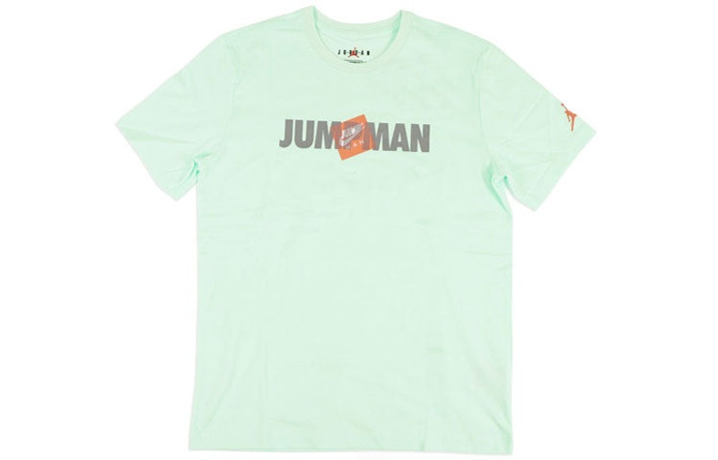 Jordan Air Jordan Jumpman Alphabet Printing Sports Round Neck Short Sleeve Light Green CV3406-394 outlook